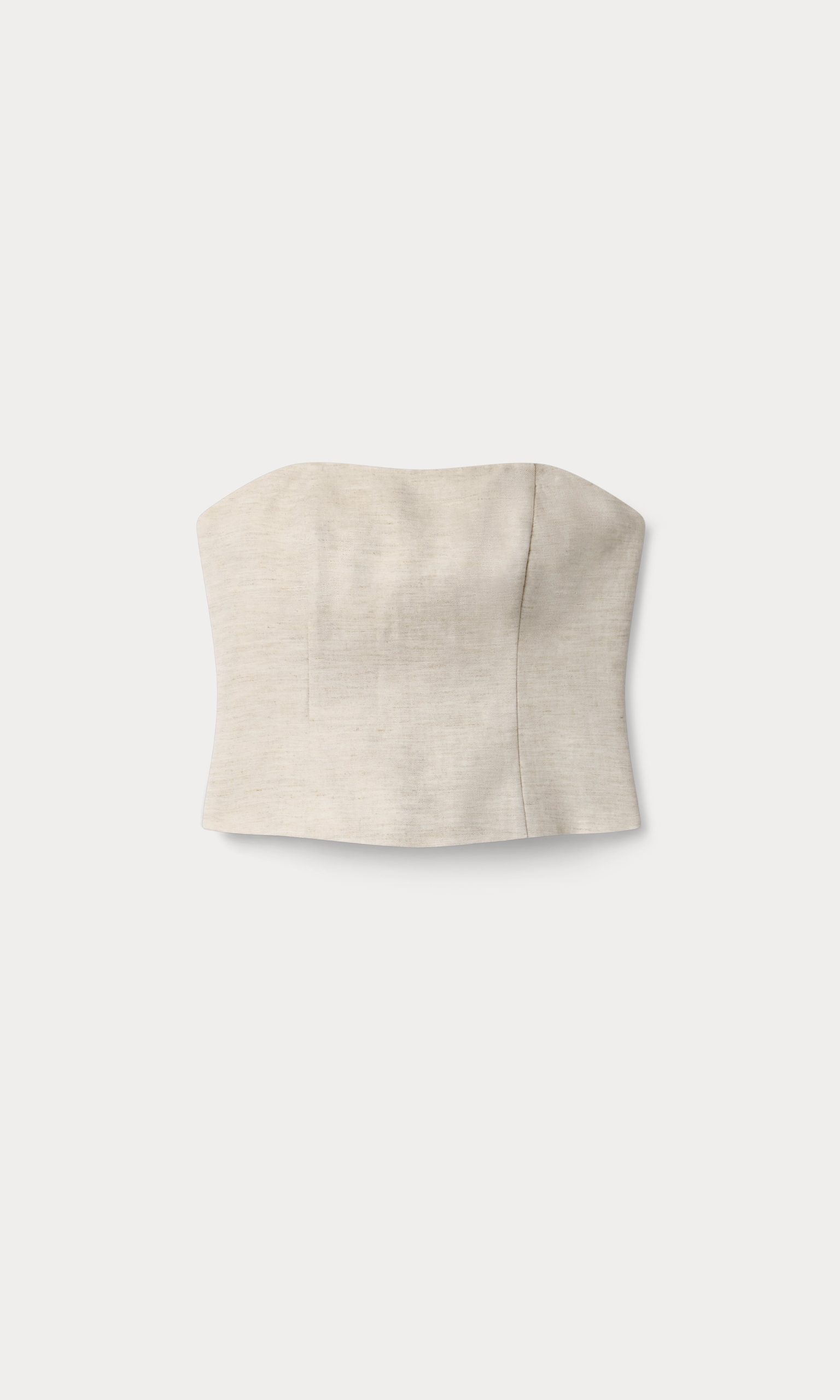 LINEN STRAPLESS TOP | OAT - Image 5