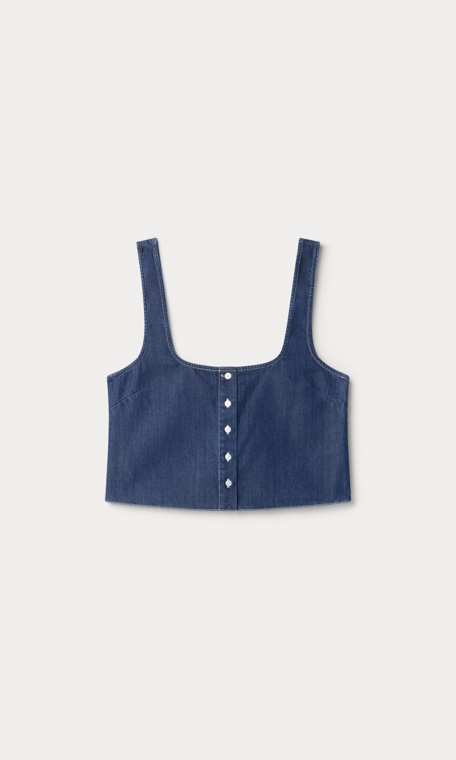 DENIM BUTTON FRONT TANK | INDIGO1187 - Image 6