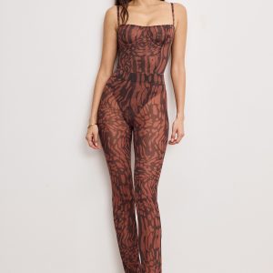 MESH MICRO BOOT LEGGINGS | JAVA WARPED LEOPARD001