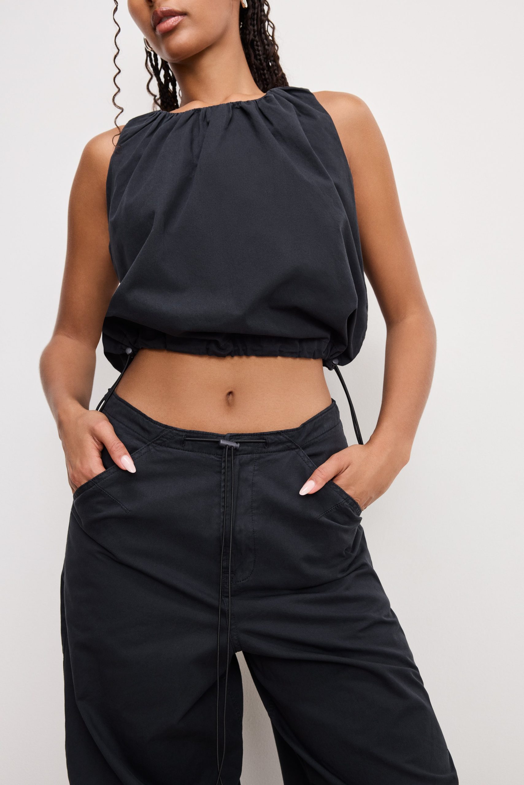 TWILL PARACHUTE PANTS | BLACK001 - Image 3