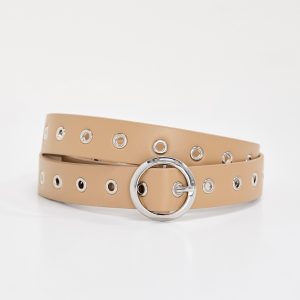 SKINNY EYELET BELT | TAN002