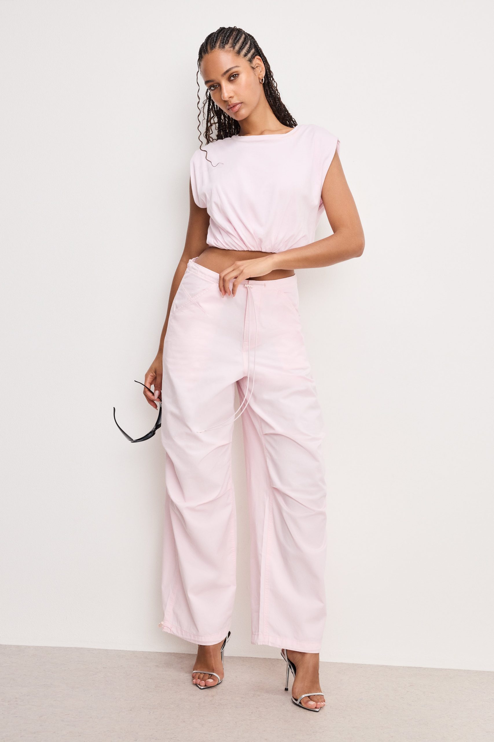 TWILL PARACHUTE PANTS | BUBBLEGUM005 - Image 4