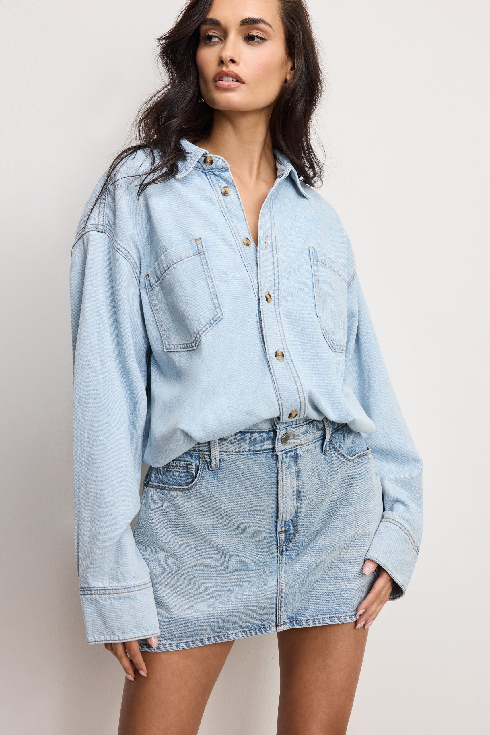 DENIM SHIRT DRESS | INDIGO795