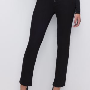 NEVER FADE BUTTON FRONT GOOD LEGS STRAIGHT JEANS | BLACK001